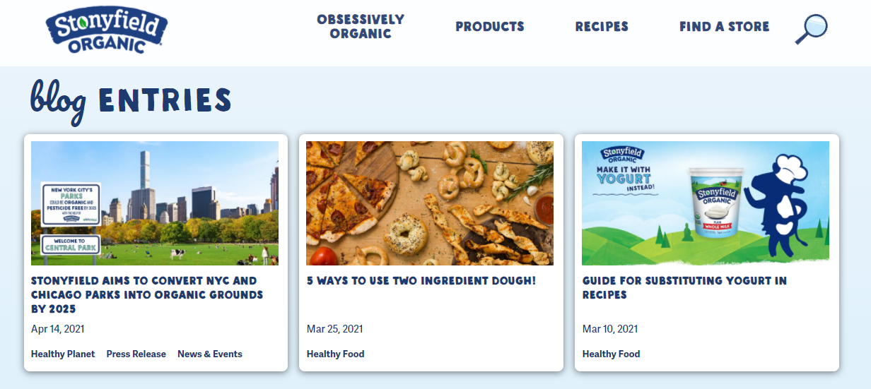 Stonyfield blog